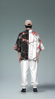 Black & White Floral Kimono Shirt – Elegant Cherry Blossom Design for Stylish Streetwear