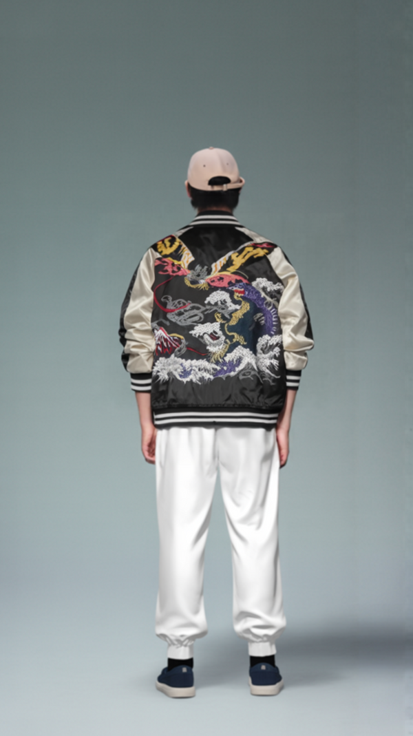 Embroidered Tiger Japanese Bomber Jacket