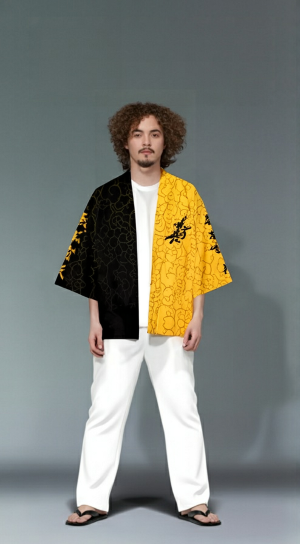 Kanji Cloud Harmony Kimono Collection