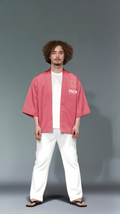 Red Haori Kimono Jacket | Unisex Lunar New Year Cardigan of Prosperity