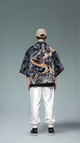Black Kimono Cardigan with Dragon Print – Streetwear Style
