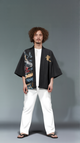 Black Kimono Cardigan with Dragon Print – Streetwear Style