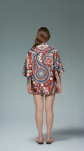 Red, White & Blue Paisley Kimono Cardigan – Retro Festival Unisex Haori