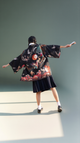 Mythical Crane & Dragon Kimono Jacket – Celestial Wave Pattern