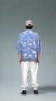 Blue Cat-Doodle Kimono Cardigan – Playful Unisex Layer