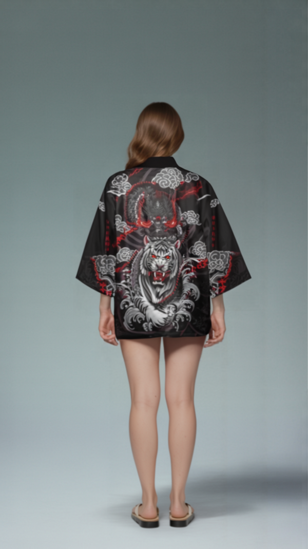 Samurai Tiger & Dragon Kimono | Bold Japanese Streetwear