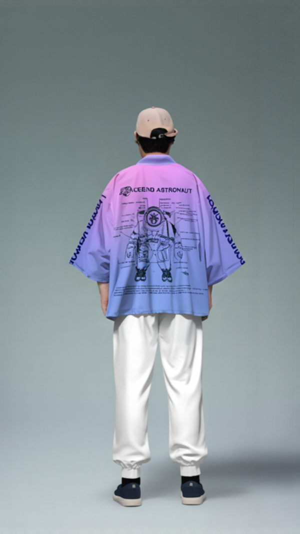 Pastel Gradient “Legend Astronaut” Kimono Cardigan – Unisex