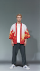 White Flame-Gradient Kimono Cardigan – Anime-Inspired