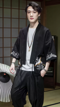Cranes and Clouds Embroidered Kimono