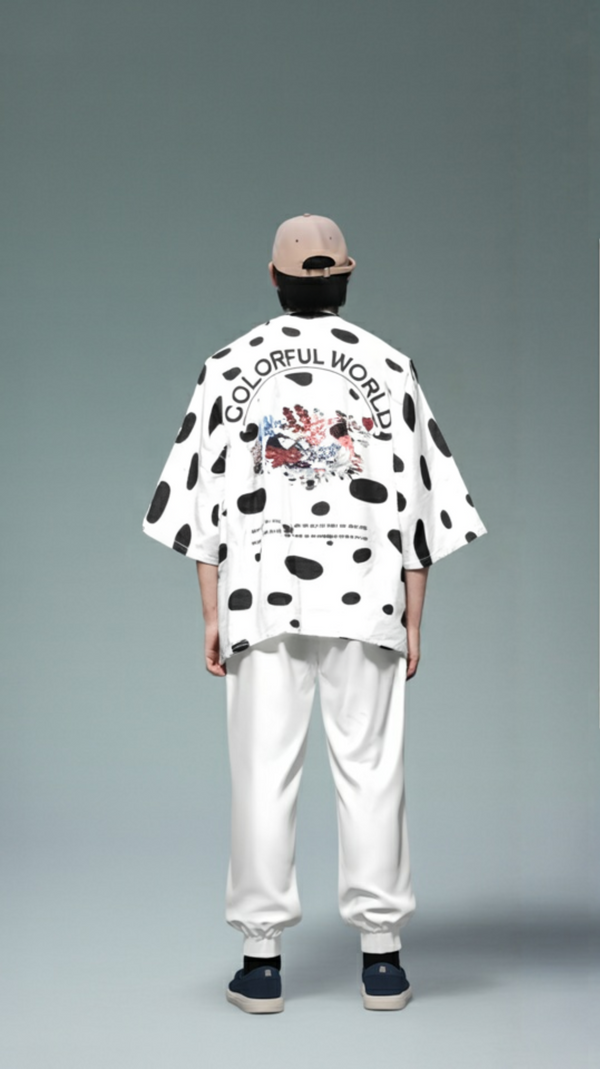Colorful World Dalmatian Pattern Kimono Jacket