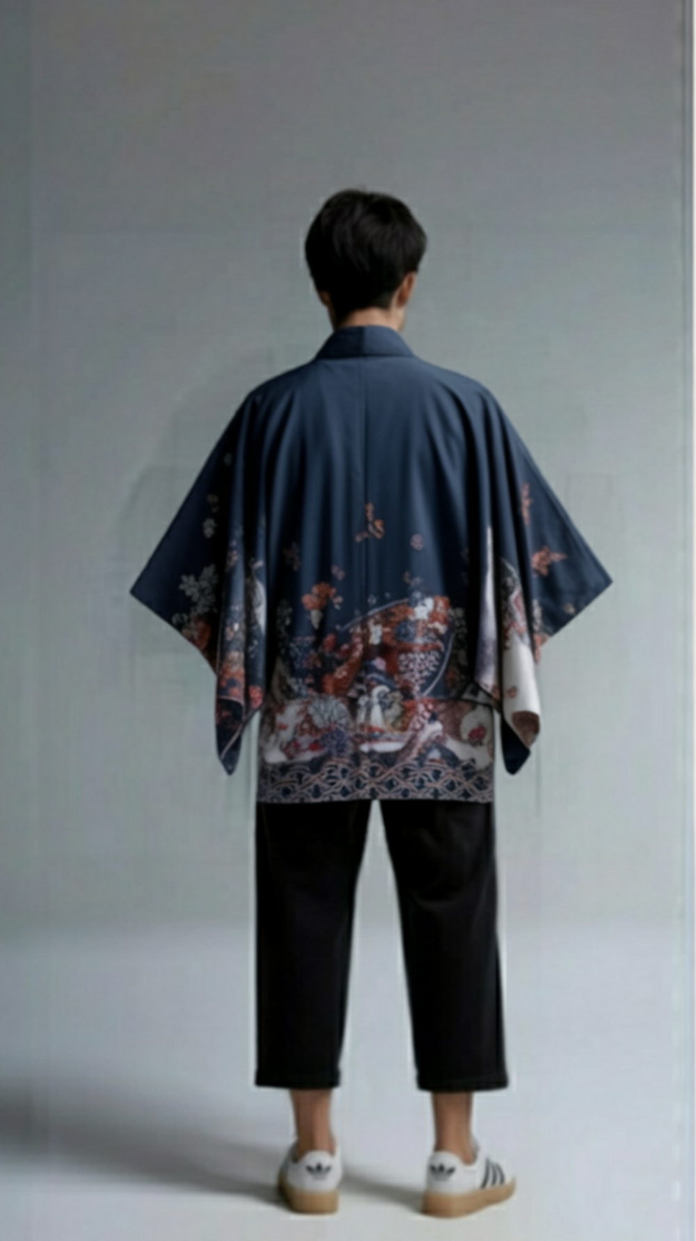 Sakura Landscape Kimono Jacket – Open-Front Drape