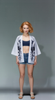 Oni Mask & Peony Kimono Jacket – Monochrome Streetwear Statement
