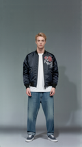 Monochrome Dragon Bomber Jacket – Chrysanthemum Storm Edition