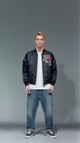 Monochrome Dragon Bomber Jacket – Chrysanthemum Storm Edition