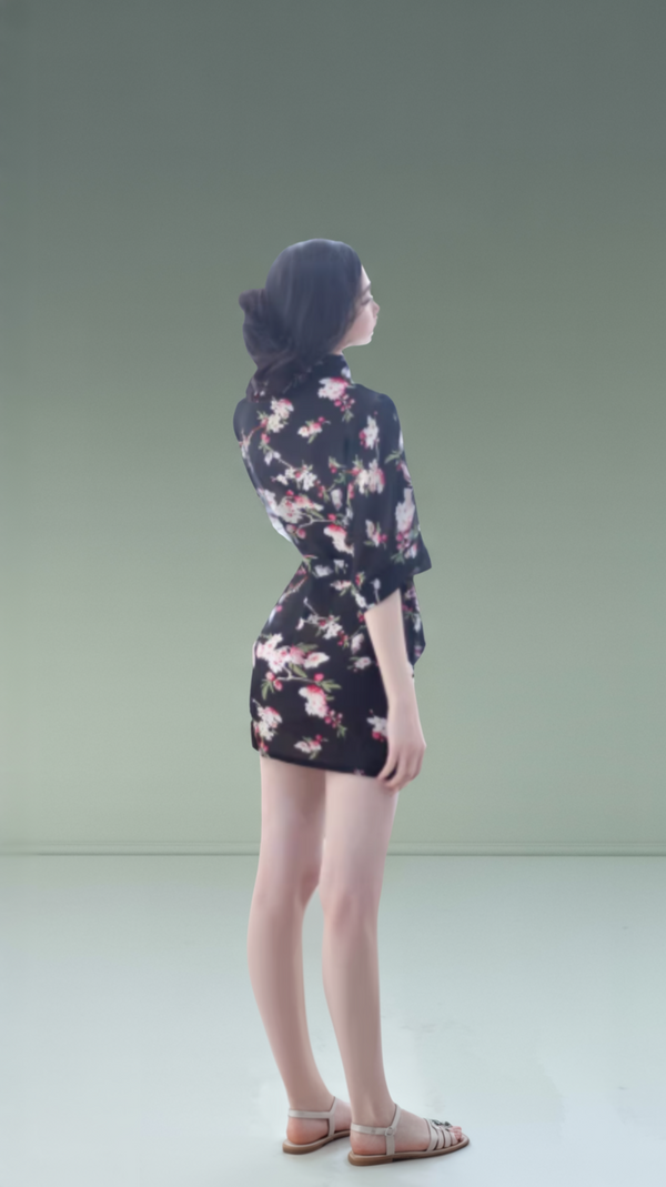 Floral Black Kimono - Elegant Floral Print with Loose Fit
