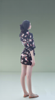 Floral Black Kimono - Elegant Floral Print with Loose Fit