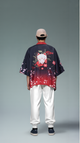 Fox Mask and Cherry Blossom Kimono - Bold Red and Black Design