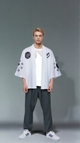 Yin-Yang Korean Calligraphy Kimono - Elegant White Design