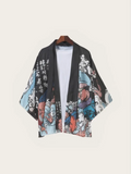 Ukiyo Haori Kimono Jacket | Bold Wave & Goddess Print