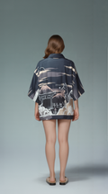 Japanese Kimono Jacket – Moonlight Temple & Wolf Print (Unisex)