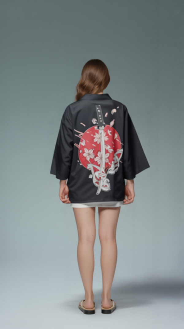 Kitsune Blossom Katana Kimono Haori
