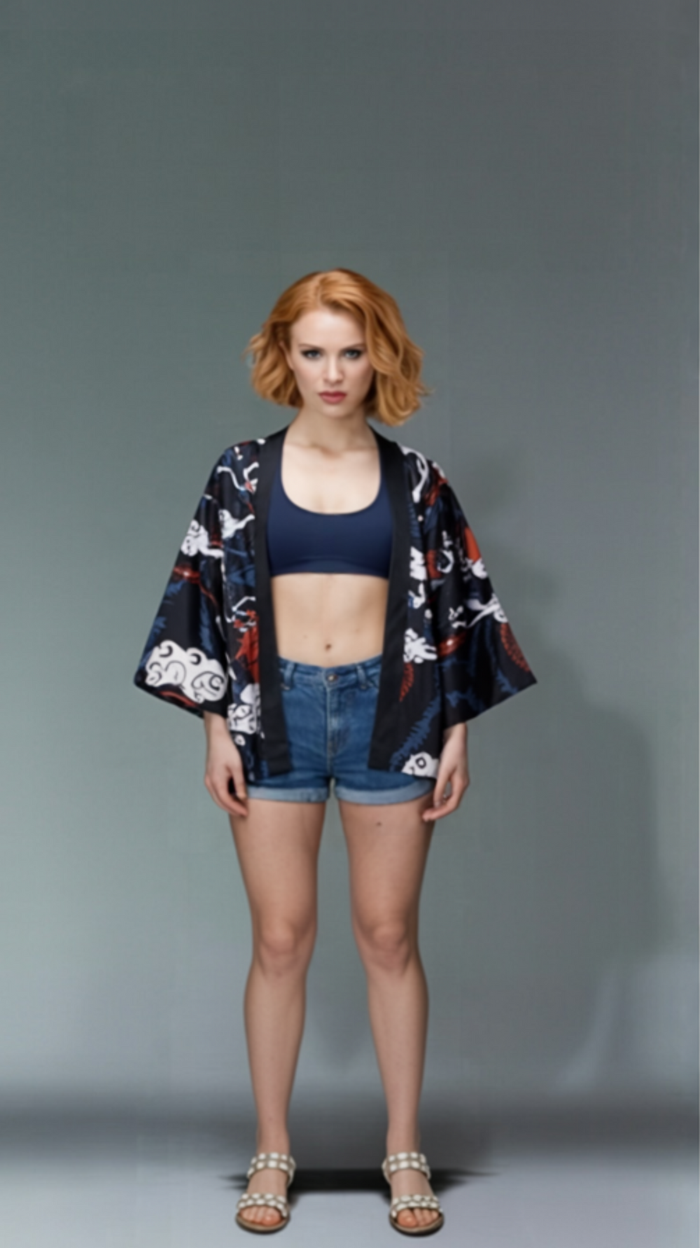 Mythic Black Dragon Kimono Cardigan – Japanese Cloud Flame Haori