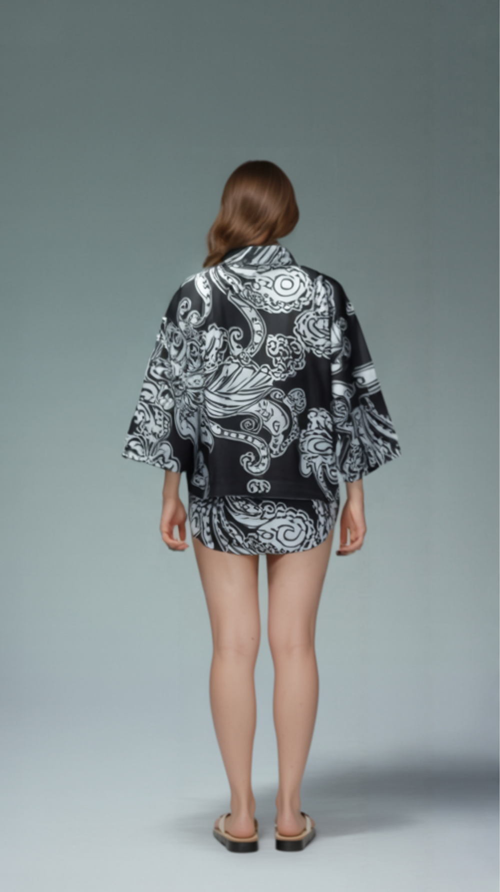 Midnight Blossom Paisley Kimono