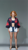 Red Moon Forest Kimono – Dark Aesthetic Unisex Haori with Night Sky Print