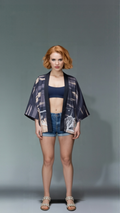 Japanese Kimono Jacket – Moonlight Temple & Wolf Print (Unisex)