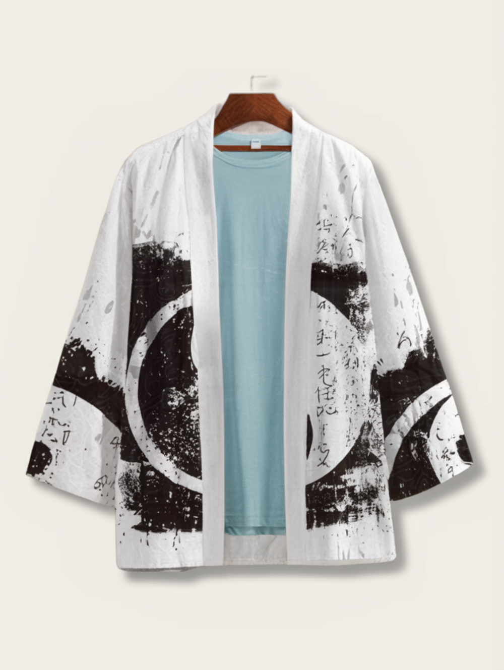 Ink-Splash Yin-Yang Kimono Cardigan – Unisex Zen Haori