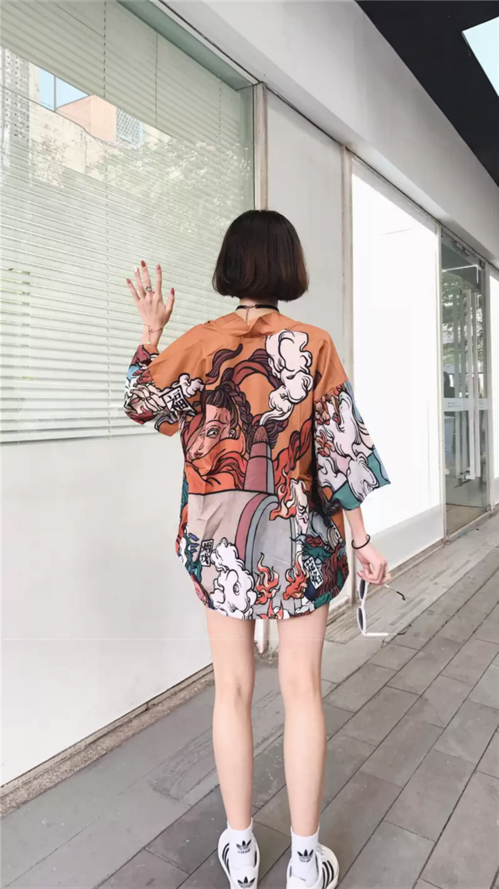 Ukiyo Haori Kimono Jacket | Bold Wave & Goddess Print