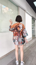 Ukiyo Haori Kimono Jacket | Bold Wave & Goddess Print