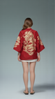 Dragon Embroidered Kimono Cardigan – Red & Black Streetwear Haori