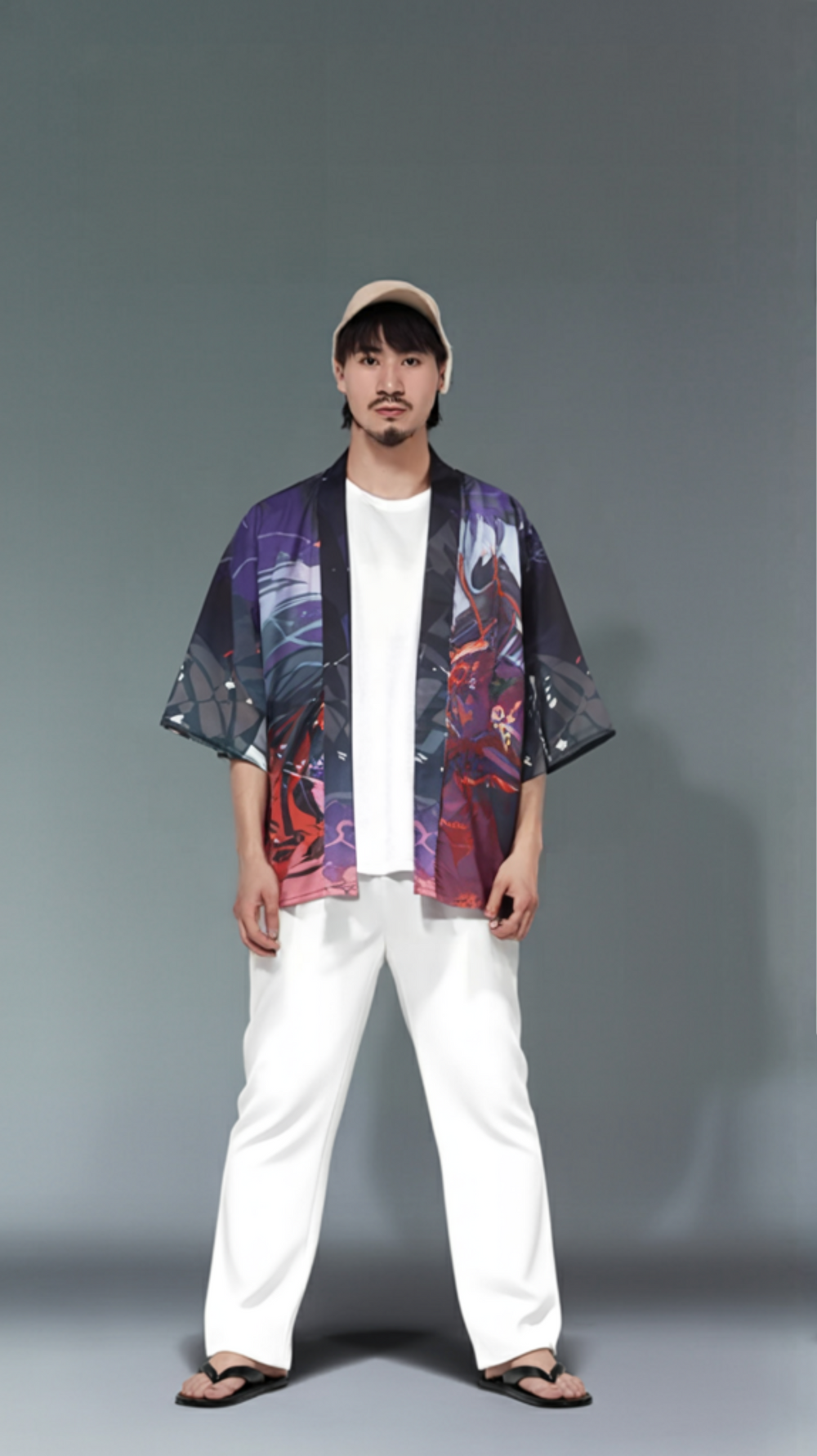 Crimson Wraith Anime Kimono Cardigan – Shadow Flame Haori