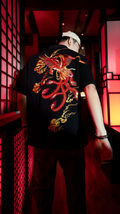 Red Phoenix Embroidered Japanese T – Embroidered