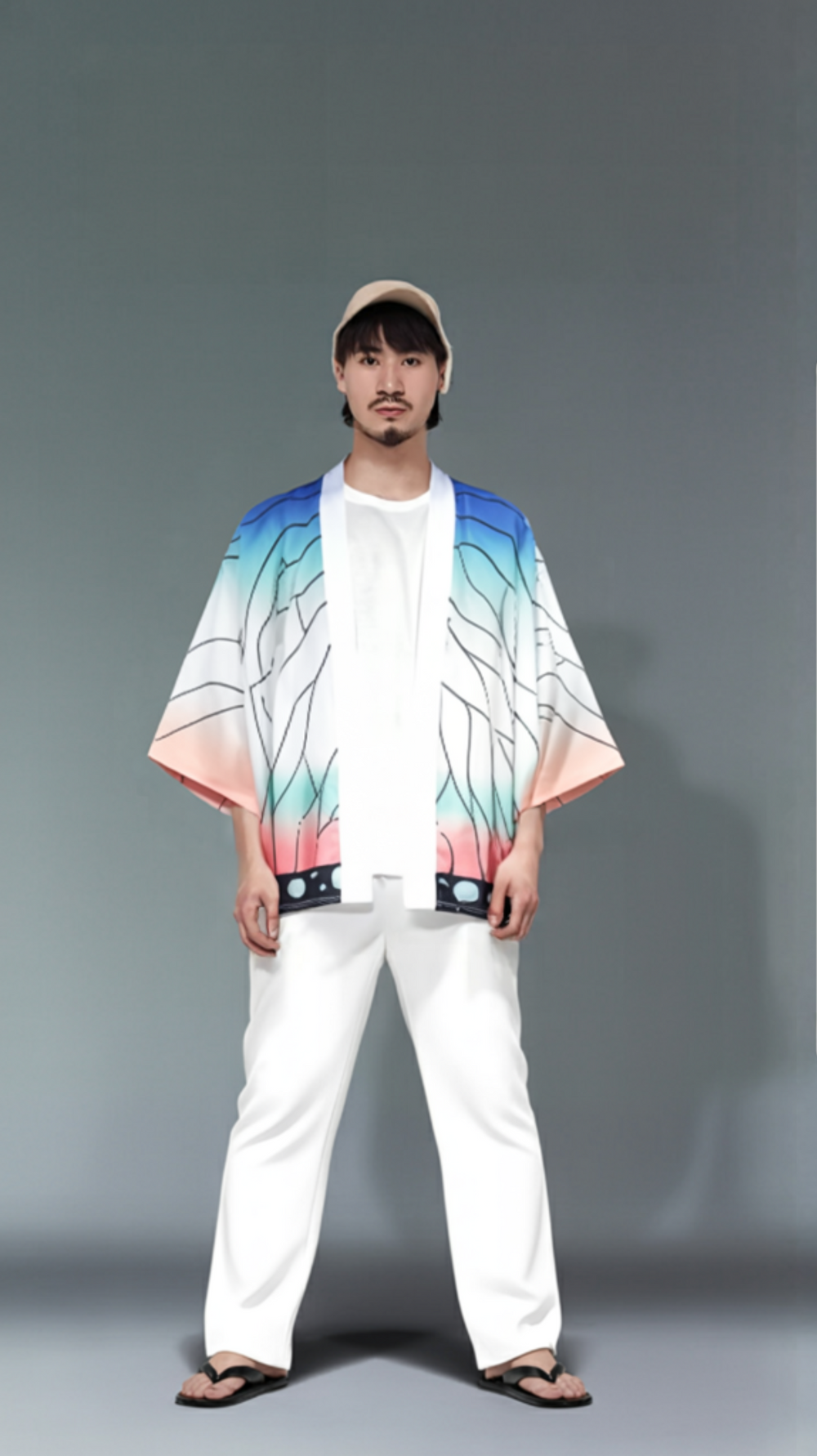Ethereal Gradient Leaf Kimono Cardigan