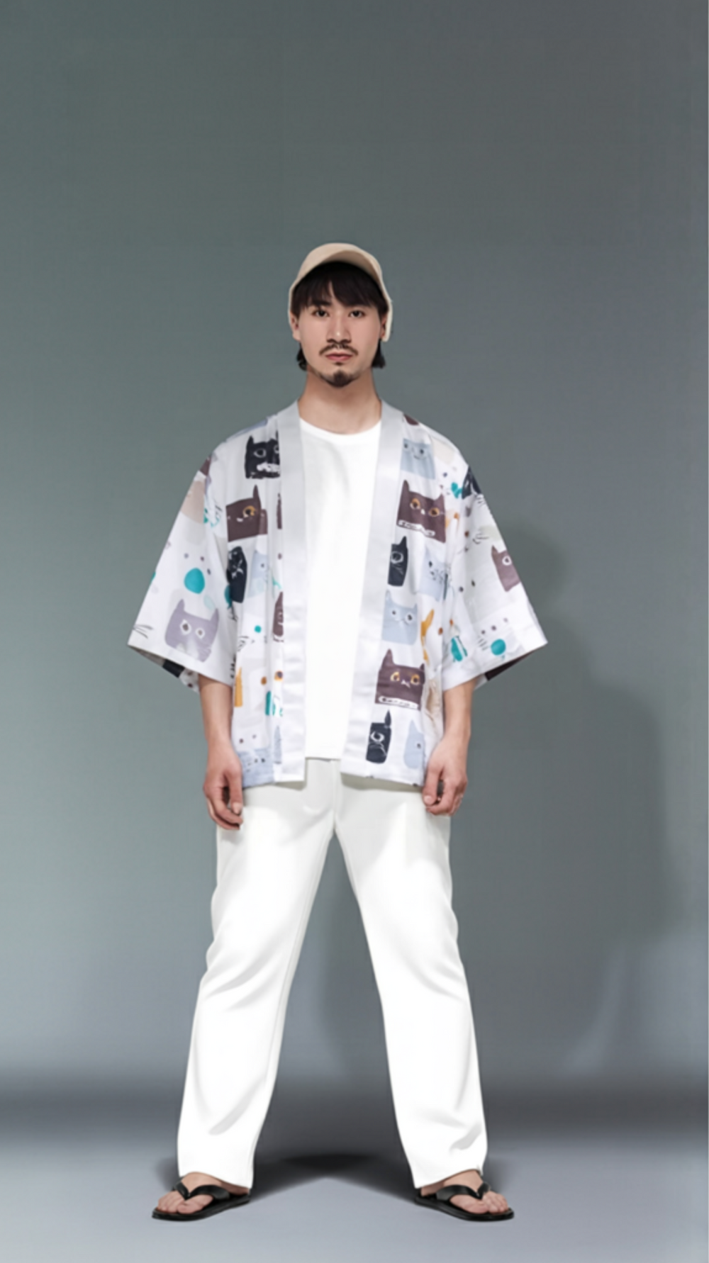 Whimsical Cat Parade Kimono Cardigan