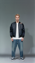 Embroidered Phoenix Bomber Jacket – Mythical Elegance in Black