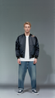 Embroidered Phoenix Bomber Jacket – Mythical Elegance in Black