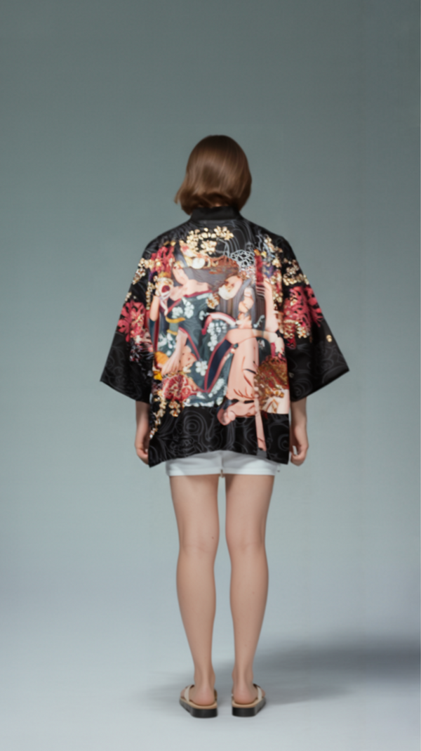 Kitsune Blossom Kimono – Geisha Warriors & Gold Floral Design