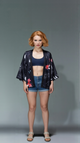 Cosmic Goldfish Kimono – Fireworks & Galaxy Pattern (Unisex)