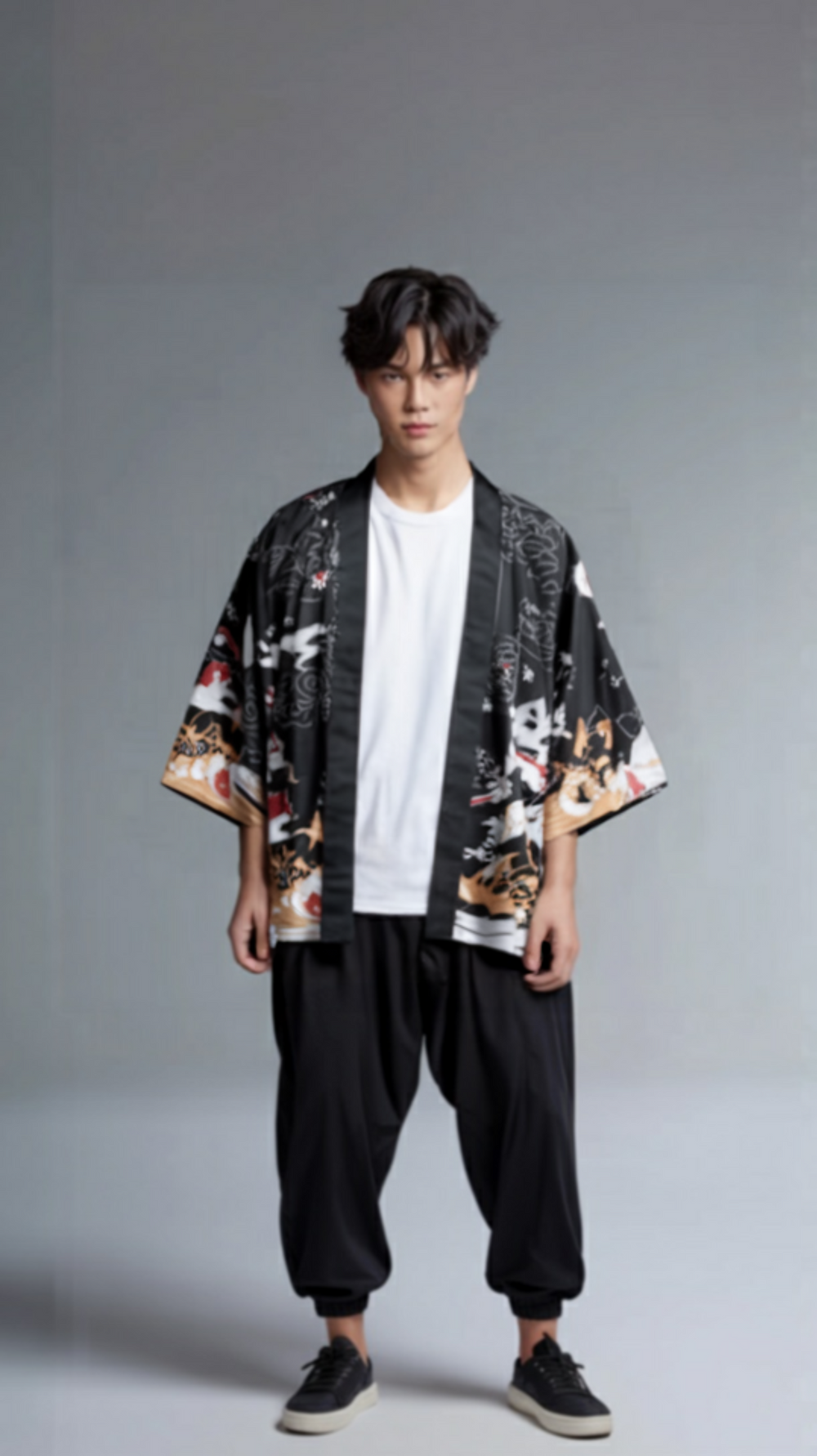 Kitsune Flame Japanese Kimono Cardigan