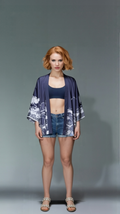 Ocean Dragon Kimono Cardigan – Mythical Japanese Haori with Wave & Serpent Design