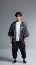 Black Tiger Flame Kimono Jacket – Unisex Streetwear Haori Cardigan