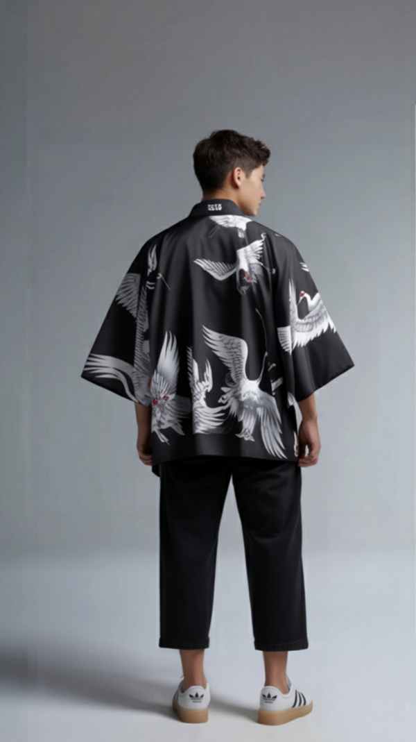 Majestic Crane Haori Kimono Jacket