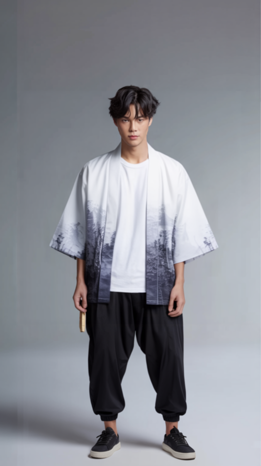Gradient Style Print Japanese Kimono