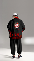 Fox Spirit Haori Kimono Jacket | Sakura Blossom & Kitsune Design