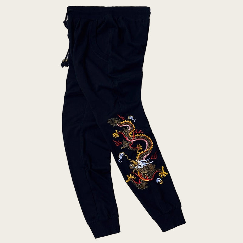 Men's Shinbo Pants – Stylish Dragon Embroidered Jogger Pants for Modern Streetwear