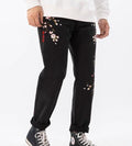 Denim Plum Blossom Japanese Pants - 30