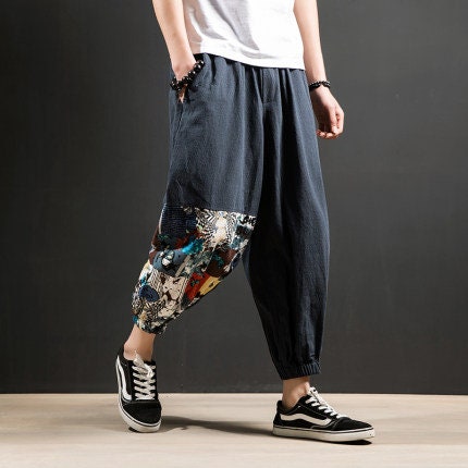 Comic Printed Design Japanese Harem Pants - Large